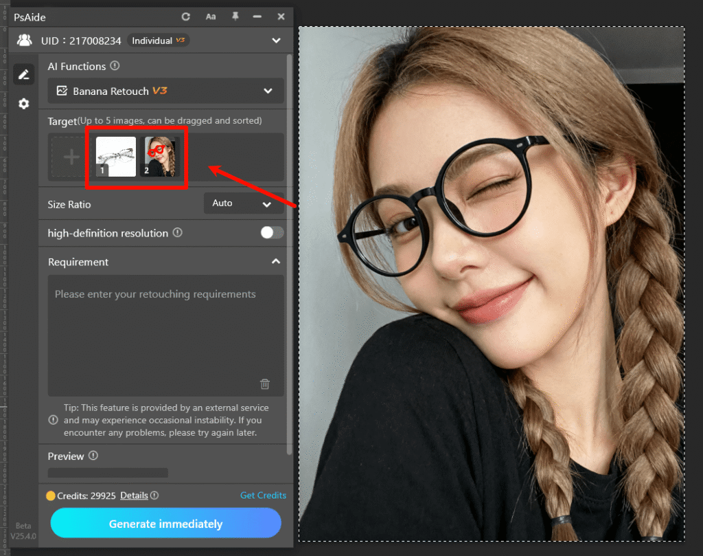nano banana  Step 1: Upload the original image and the processed background image