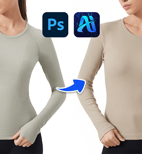 AI Photo Editing: Replace Model Long Sleeves in 3s with PsAide