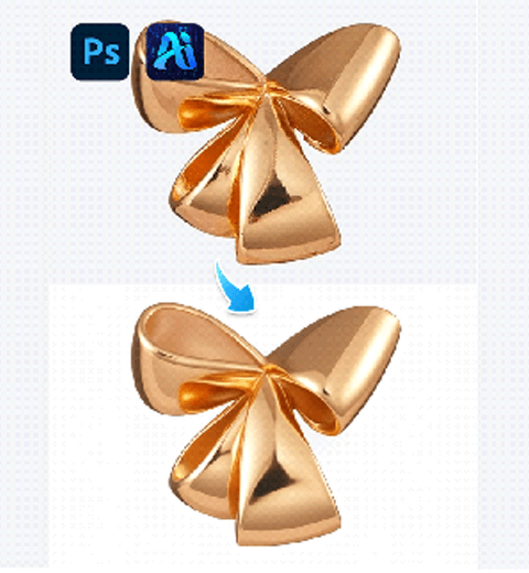 AI Photo Editing: 1-Click Metal Jewelry Retouch by PsAide