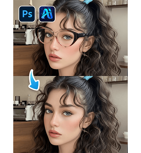How to Use AI in Photoshop: Remove Glasses from Models in 3 Steps