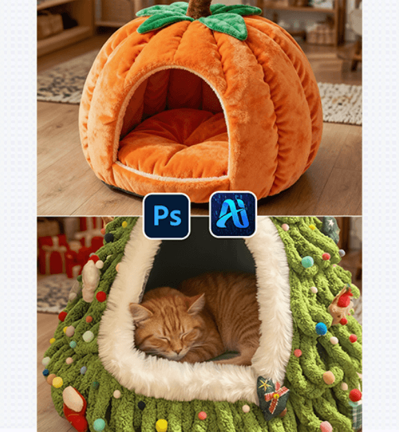 Nano Banana in PsAIde: Elevate E-commerce Cat Bed Product Images with AI-Powered Background Replacement