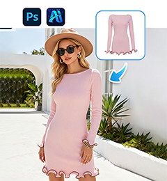 Use Nano Banana Retouch in Photoshop to change a model’s dress in just 3 steps