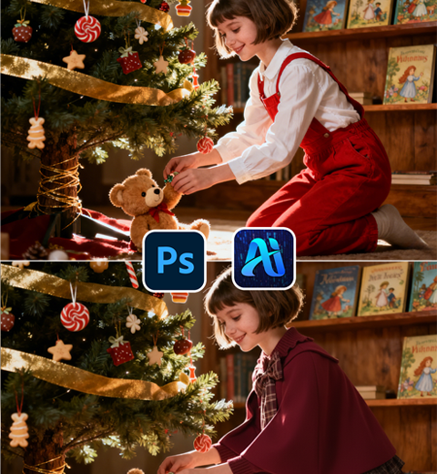 AI Photo Editing: Use Nano Banana to Change a 3-Step Model’s Outfit to Christmas Clothes