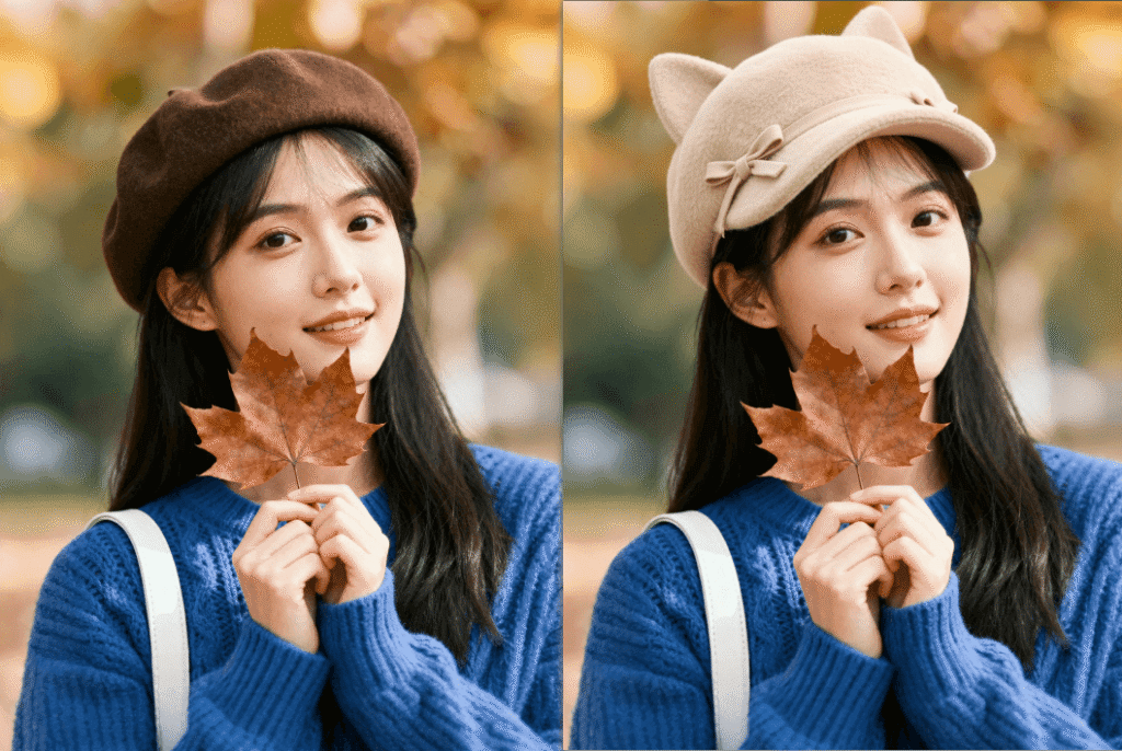 Comparison chart of the effects before and after using nano banana