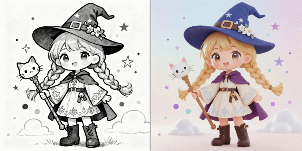 Comparison chart of the effects before and after using nano banana