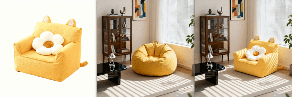 Comparison chart of the effects before and after using nano banana