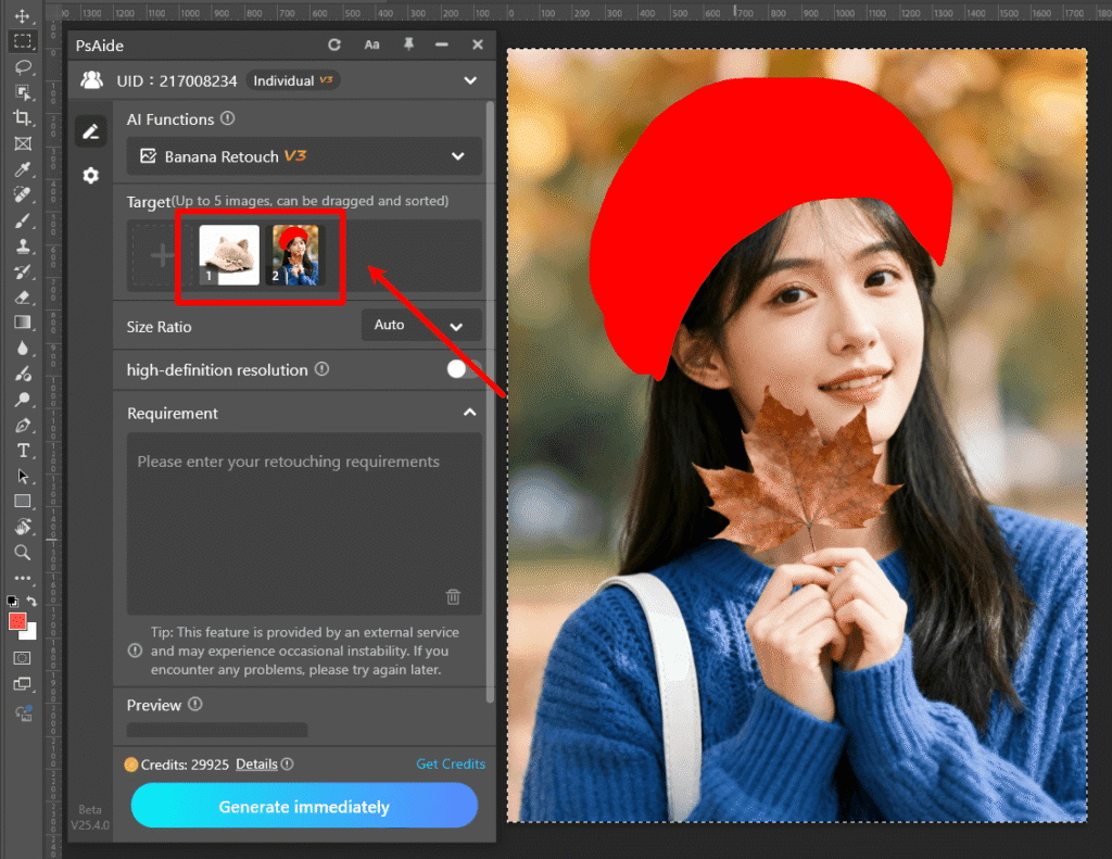 nano banana  Step 1: Upload the original image and the processed background image