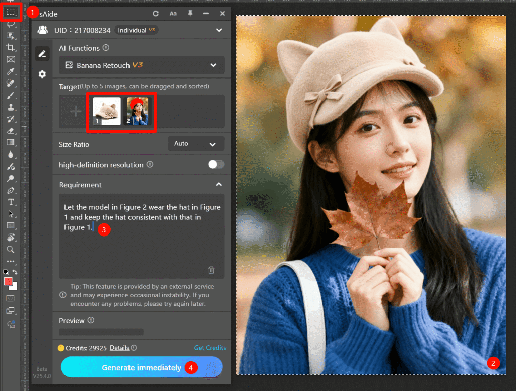 nano banana Step 3: Obtain the generated result image