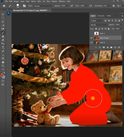  AI can identify the target area.