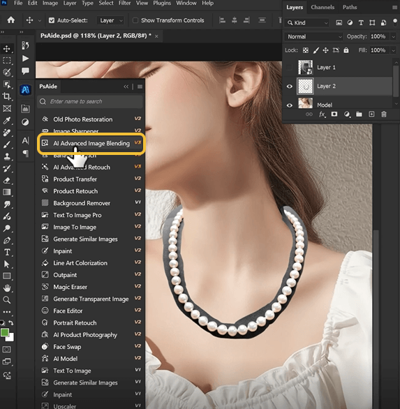 Use PS AI Image Blending