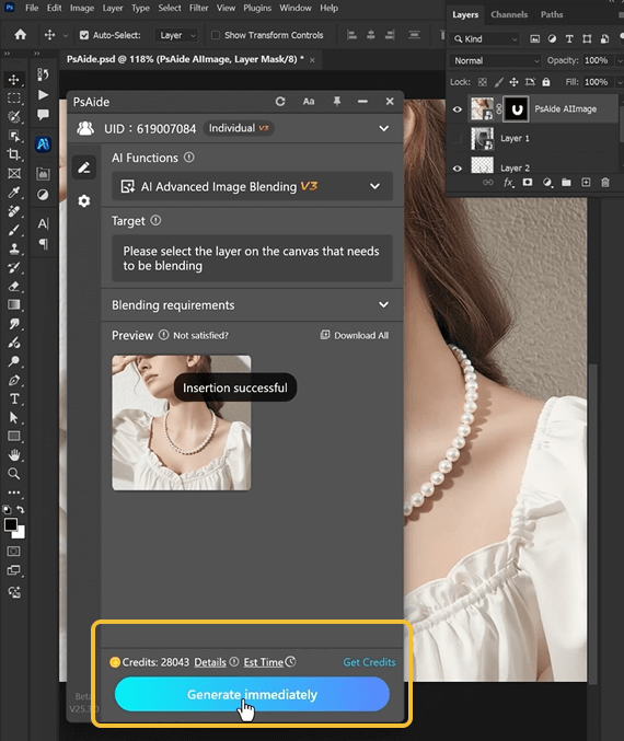 Use PS AI Image Blending
