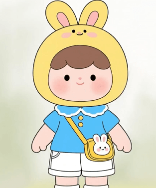 well-defined 2D character illustration 