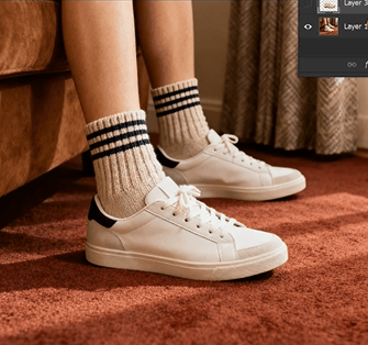 Full-body or lower-body photo showing sneakers clearly