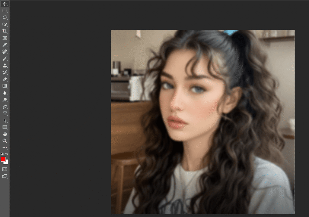 Your blurry or low-resolution portrait photo.