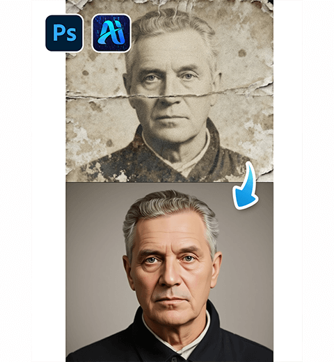 How to Restore Old Photos in Photoshop: One-Click Repair with AI