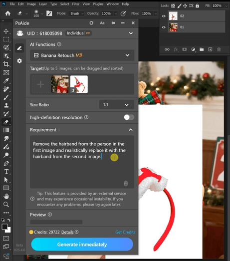3-Step Workflow: Nano Banana Christmas Headband Swap