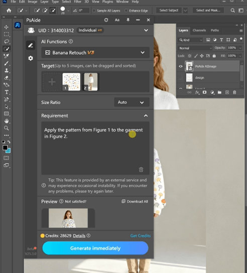 Nano Banana: Apply Custom Patterns to Clothing Seamlessly in 3 Steps