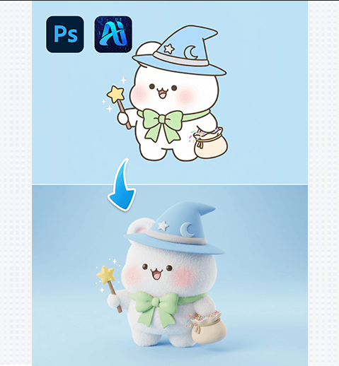 Transform 2D Flat IP Characters to 3D with Nano Banana in PsAIde: Elevate Brand Visuals via AI-Powered Conversion