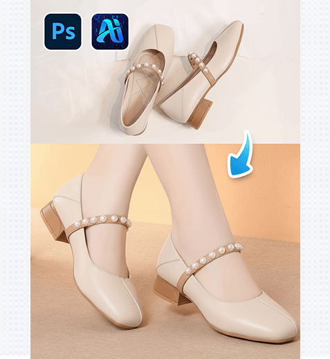 Nano Banana Retouching Boosts Fashion Design Efficiency, 3 Steps to Seamlessly Replace Model’s Leather Shoes!