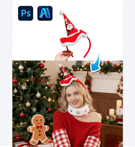 Nano Banana: Swap Christmas Headbands on Models Seamlessly in 3 steps