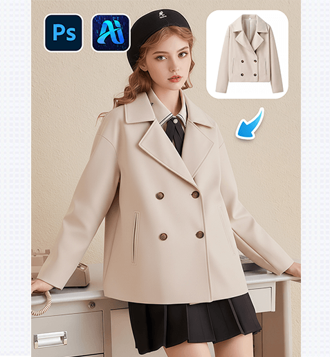 3 Steps to Seamlessly Replace Model’s Wool Coat! Nano Banana Retouching Boosts Design Efficiency