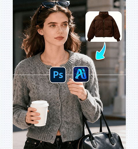 Nano Banana Retouching Function: Jacket Replacement Example