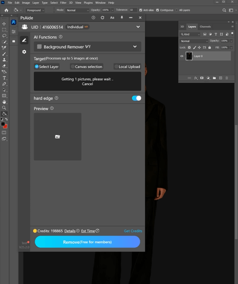Use the PSAide Plugin for Precise Background Remover