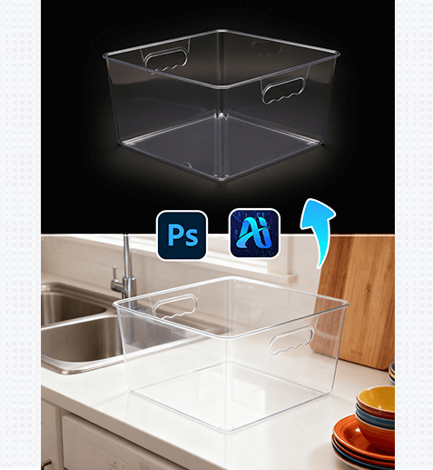 Nano Banana Retouching Simplifies Acrylic Box Editing: 2-Step Workflow to Refine Transparent Objects!