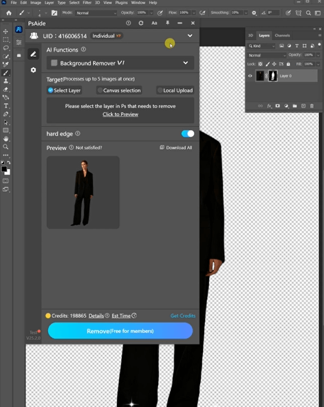 Use the PSAide Plugin for Precise Background Remover