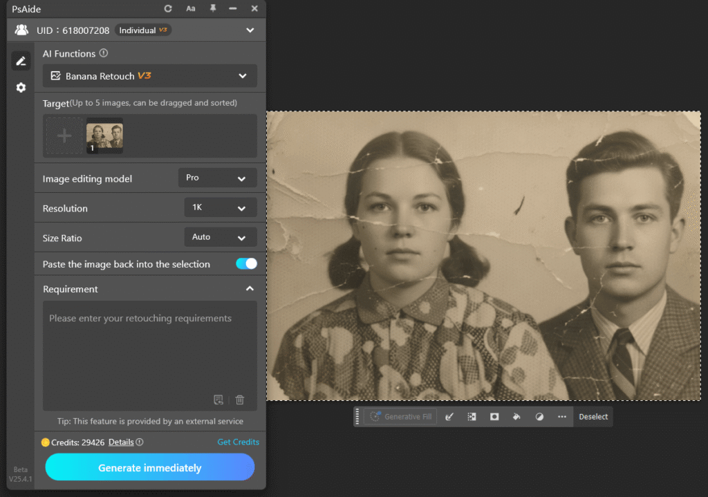 photoshop users use nano banana old photo restoration
