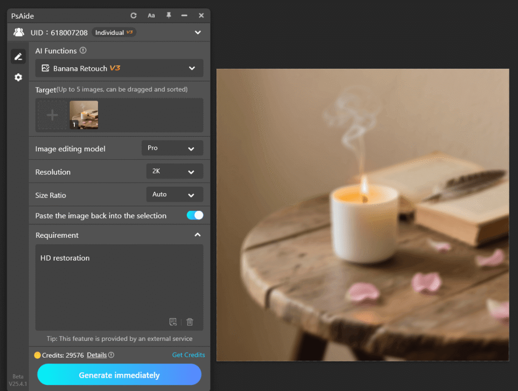 Use psaide Plugin with nano banana for Low-Resolution Image Restoration?