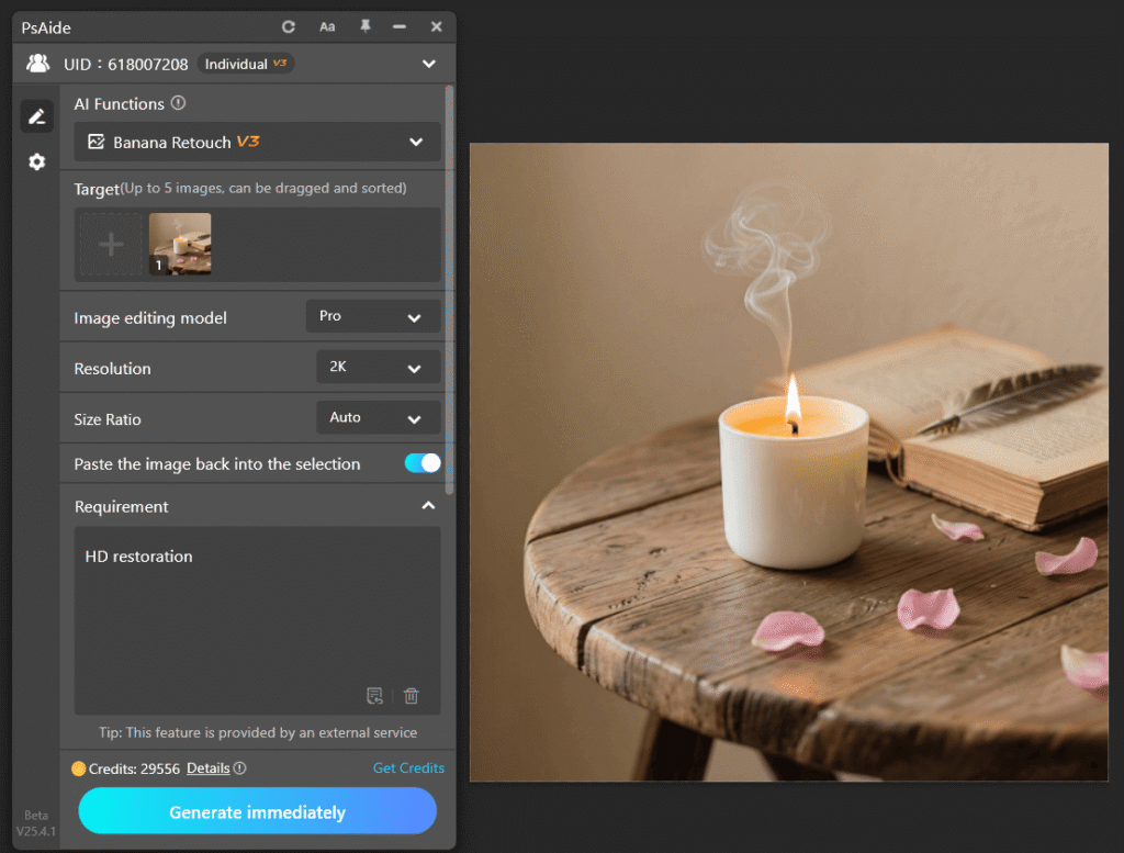 Use psaide Plugin with nano banana for Low-Resolution Image Restoration?