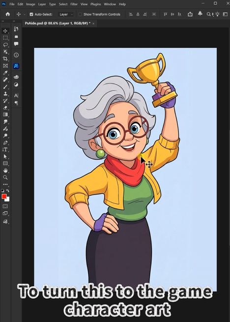 Open your chosen 2D illustration in Photoshop. 