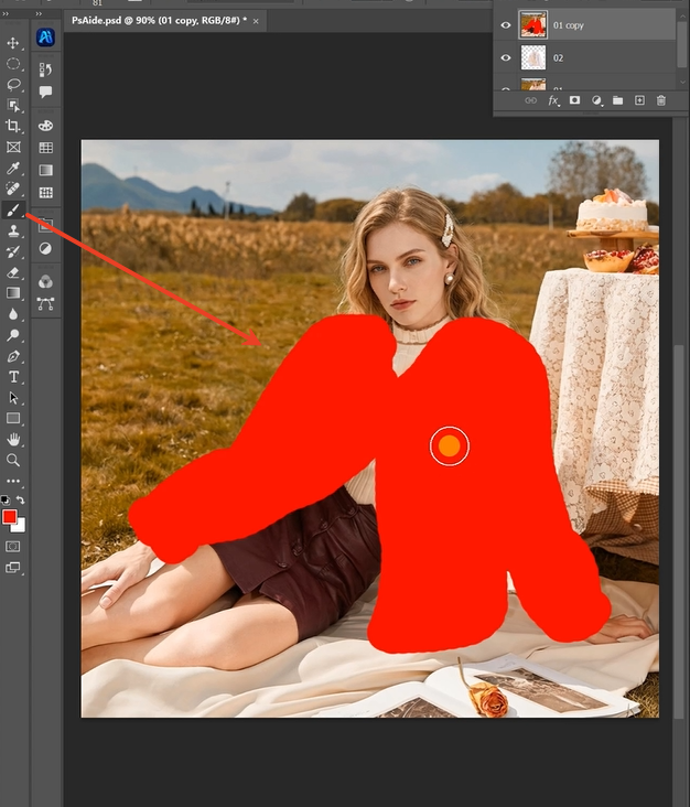 Mark the Target Coat in PS