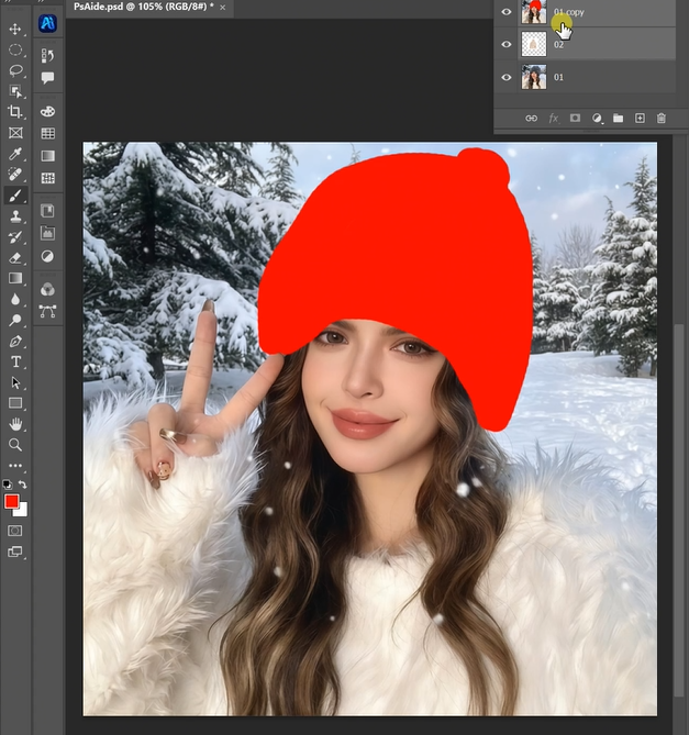 new hat image in Photoshop