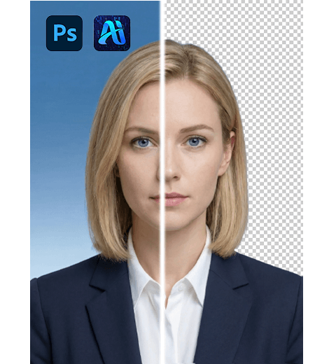 30s to Remove ID Photo Background & Change Color in Photoshop