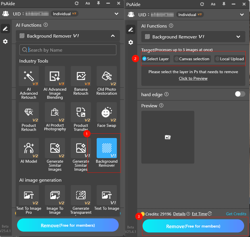 Using Background Remover in Photoshop