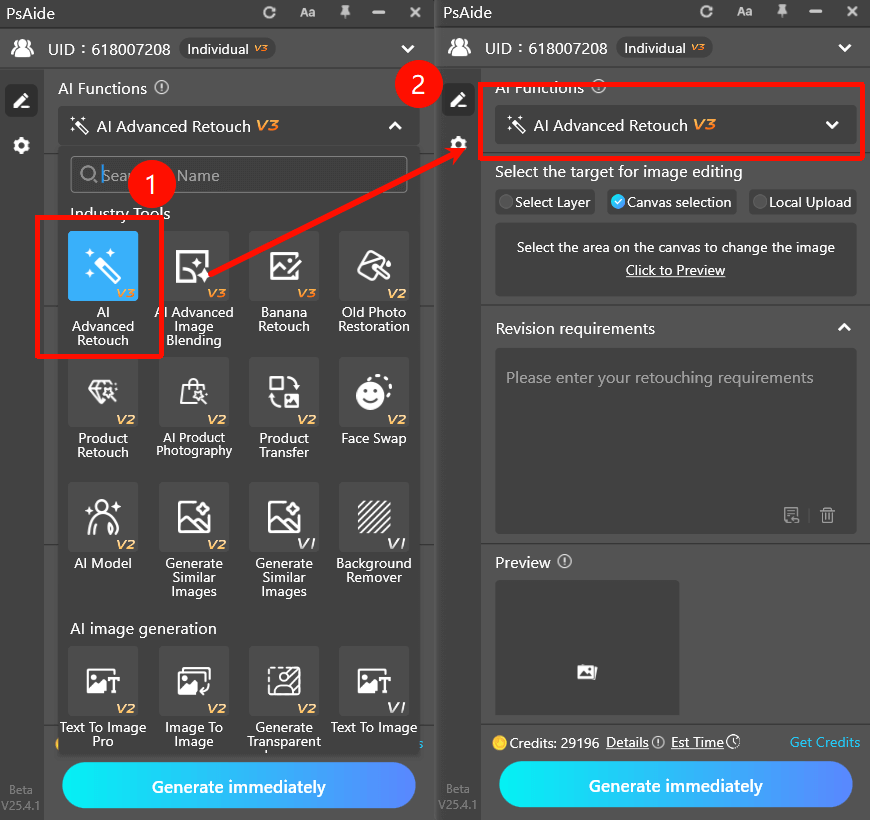 AI advanced retouching for Old Photo Restoration