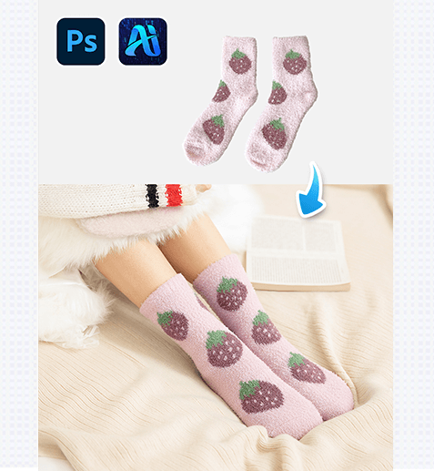 3-Step nano banana Sock Replacement: Change Socks on Models Seamlessly with PsAide