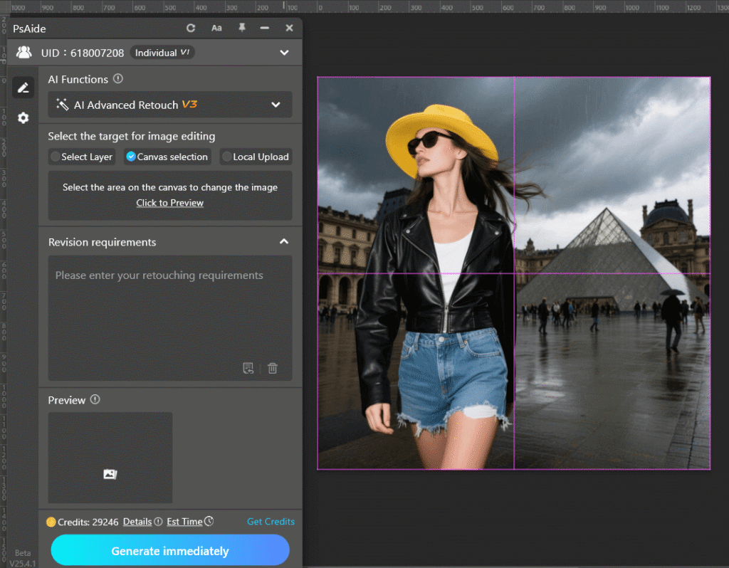 PsAide-AI Advanced Retouch to remove passers-by from photos