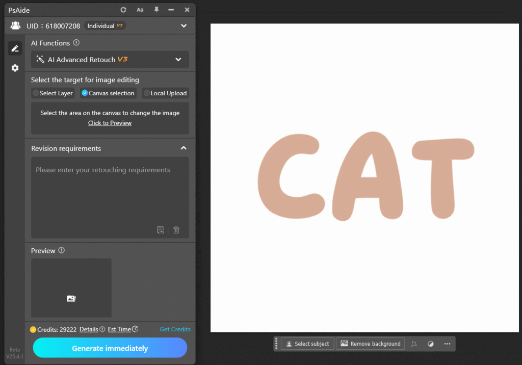 create Fluffy Text Effects in Three Steps with AI Advanced Retouch