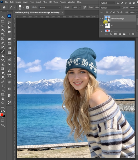 Click Generate in nano banana.
Review placement and proportions.