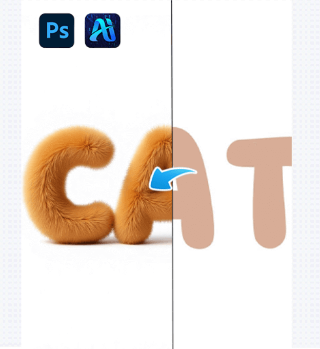 Create Fluffy “CAT” Text Effects in 3 Steps with AI Advanced Retouch