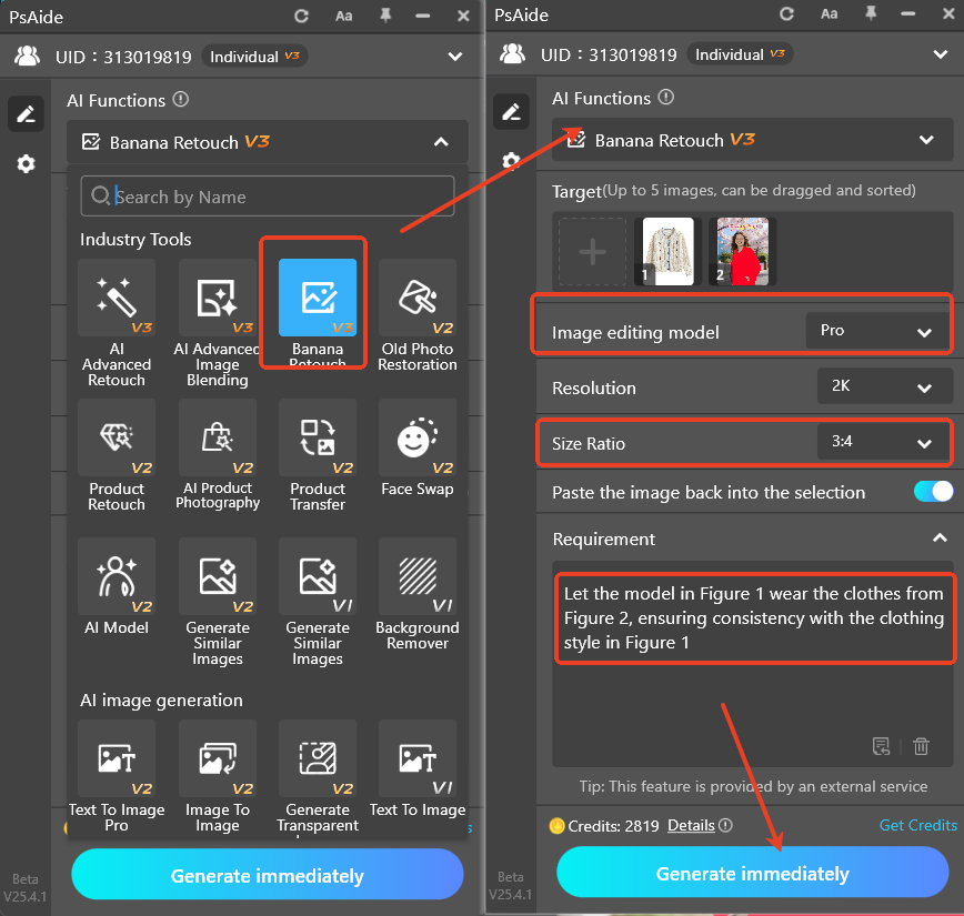 Launch Nano Banana Pro, Upload Materials & Set Prompt