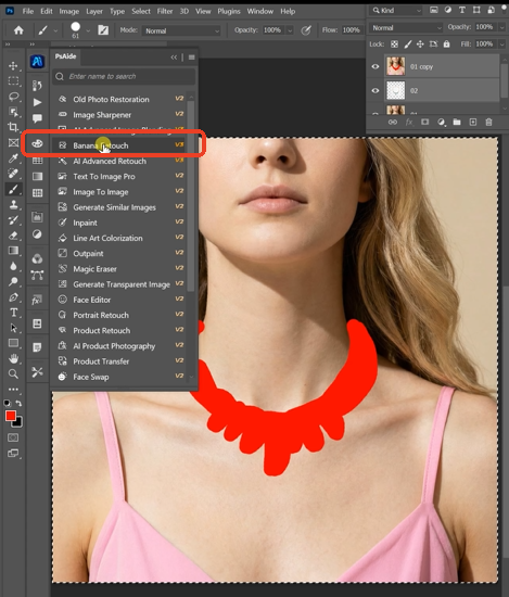 Open both your model photo in Photoshop