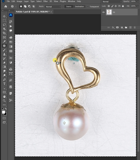 Open your earring product shot in Photoshop