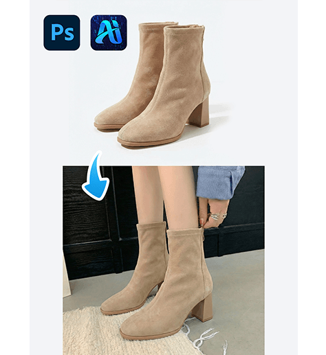 nano banana High Heel Boots Transfer: 4-Step Red Mask Workflow for Model Footwear Replacement