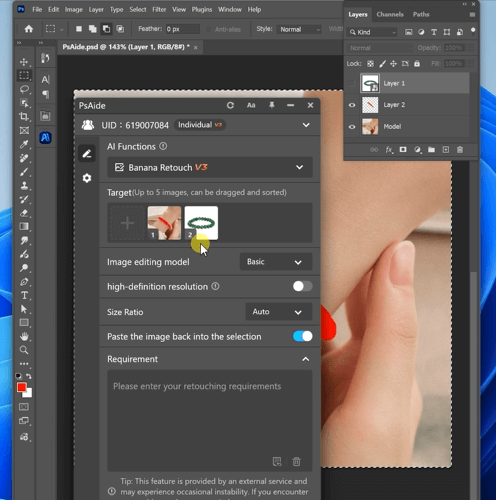 Upload Scene Image and Bracelet Product Image