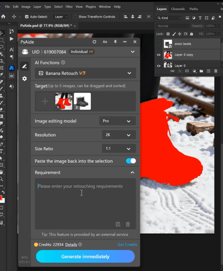 Paint the Original Boots Area Red