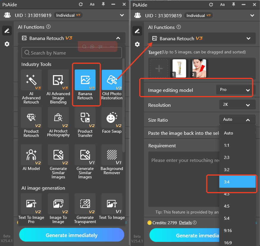 Launch Nano Banana Pro and Set Parameters & Selection